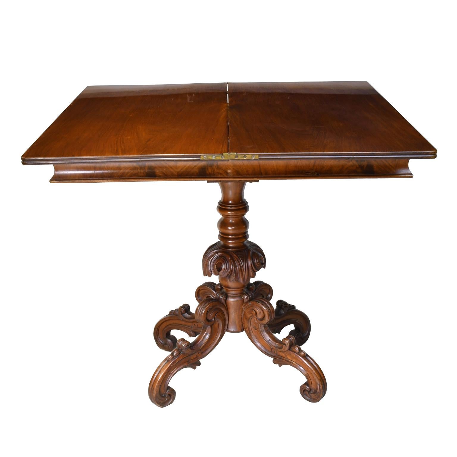 19th Century Rococo-Revival Scandinavian Game Table, circa 1850 For Sale