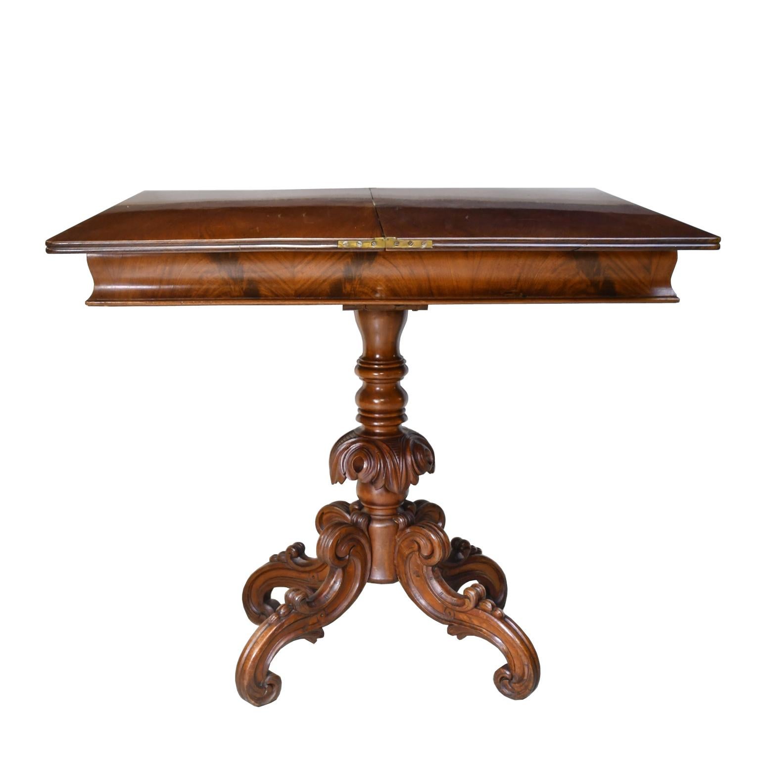 Mahogany Rococo-Revival Scandinavian Game Table, circa 1850 For Sale