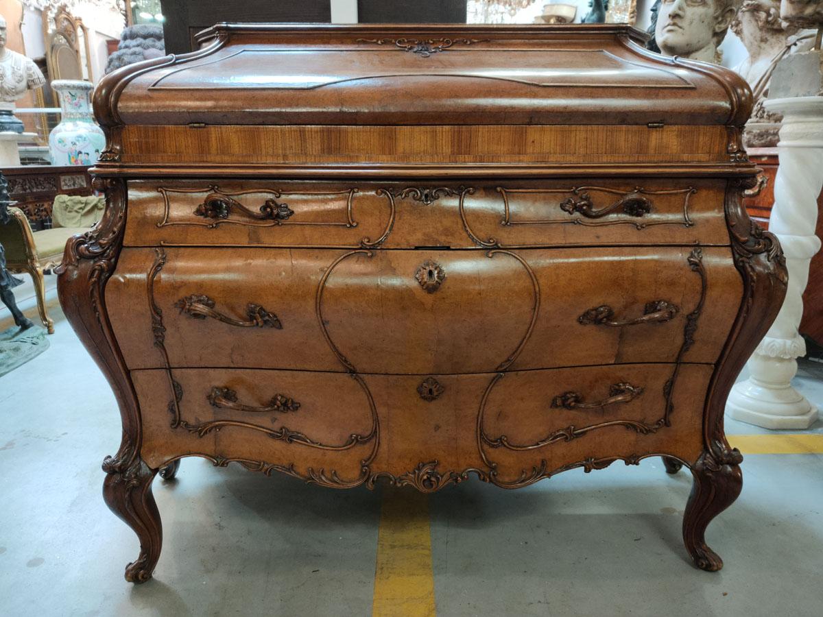 Rococo Revival Secretary Desk For Sale 5