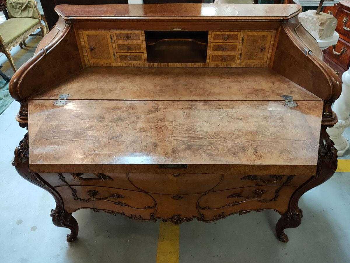 Italian Rococo Revival Secretary Desk For Sale