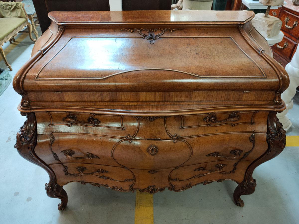 Rococo Revival Secretary Desk For Sale 1