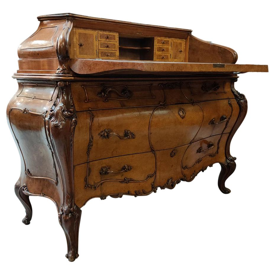 Rococo Revival Secretary Desk For Sale