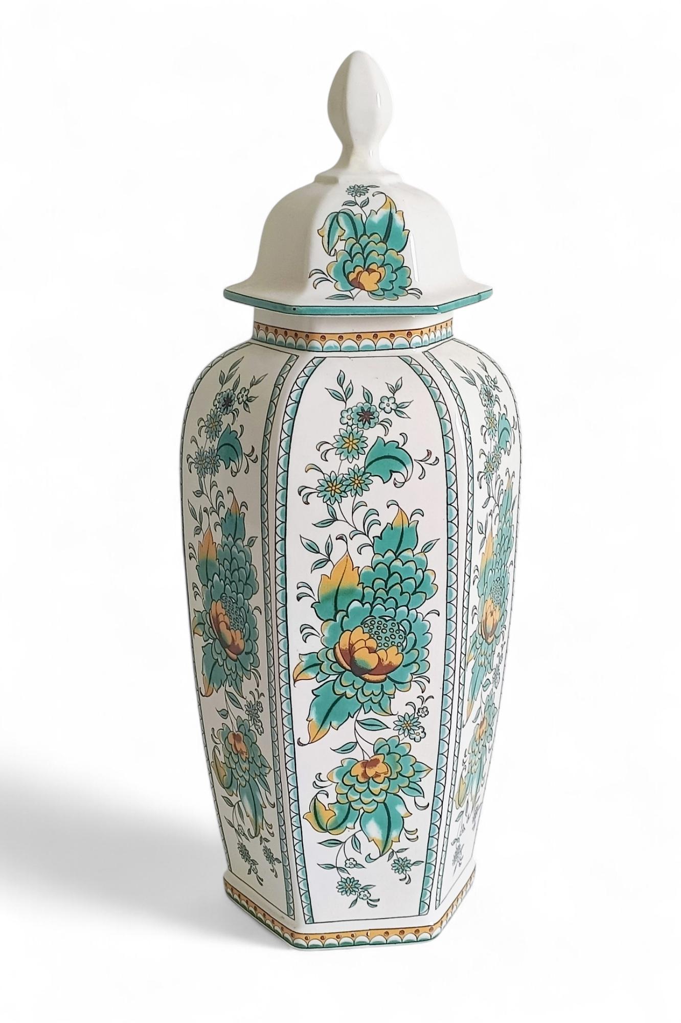 Rococo Revival Spanish Manises Porcelain Lidded Urn by Hispania/Lladró, Signed For Sale 4