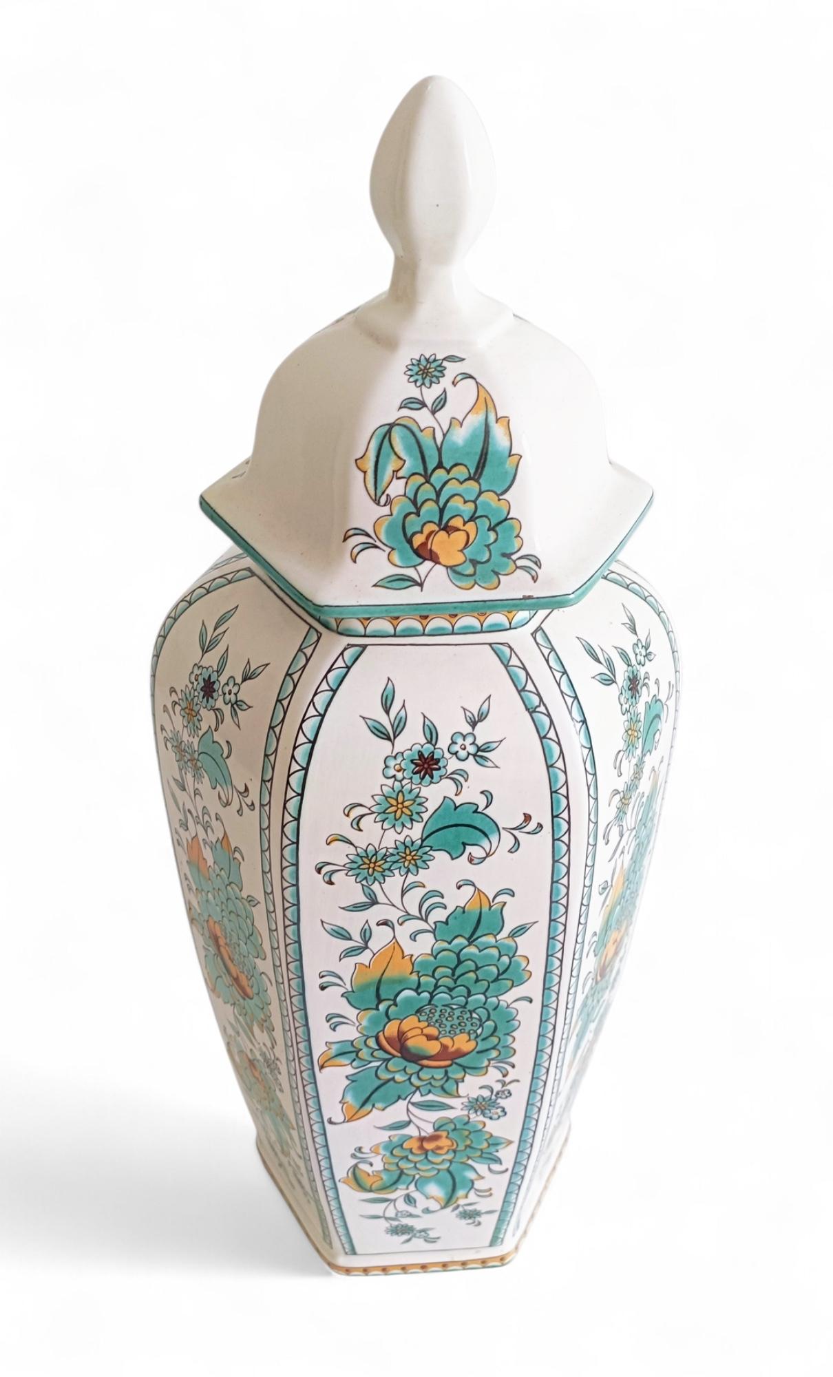Rococo Revival Spanish Manises Porcelain Lidded Urn by Hispania/Lladró, Signed For Sale 6