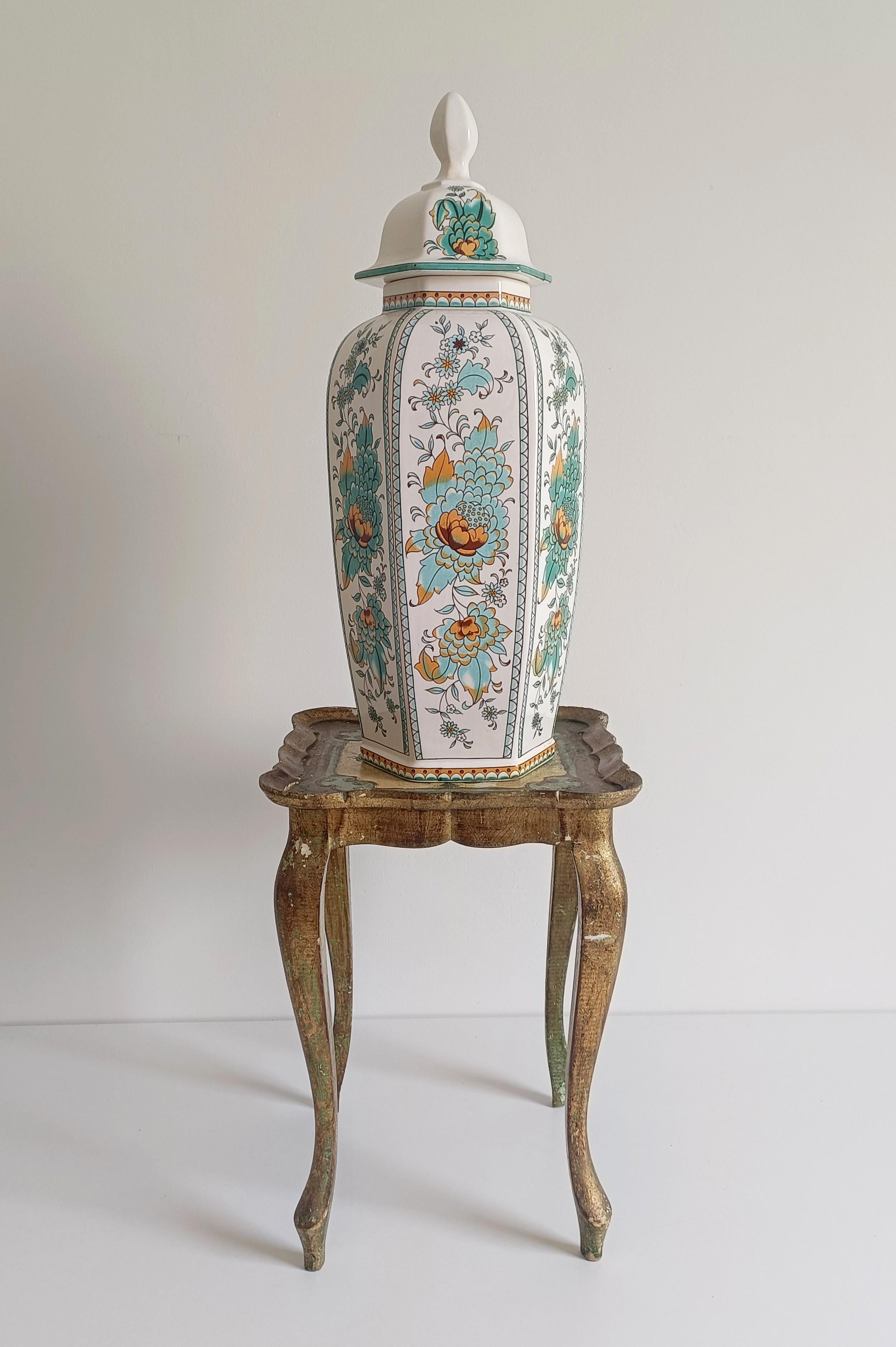 Rococo Revival Spanish Manises Porcelain Lidded Urn by Hispania/Lladró, Signed For Sale 13