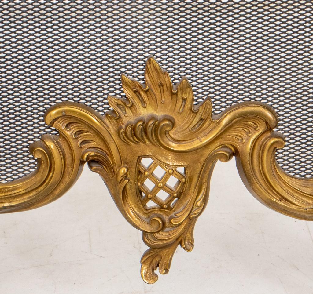 Rococo Revival Style Gilt Brass Fire Screen For Sale 2