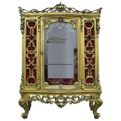 Rococo Revival Style Low Auxiliary Vitrine Giltwood, 20th Century