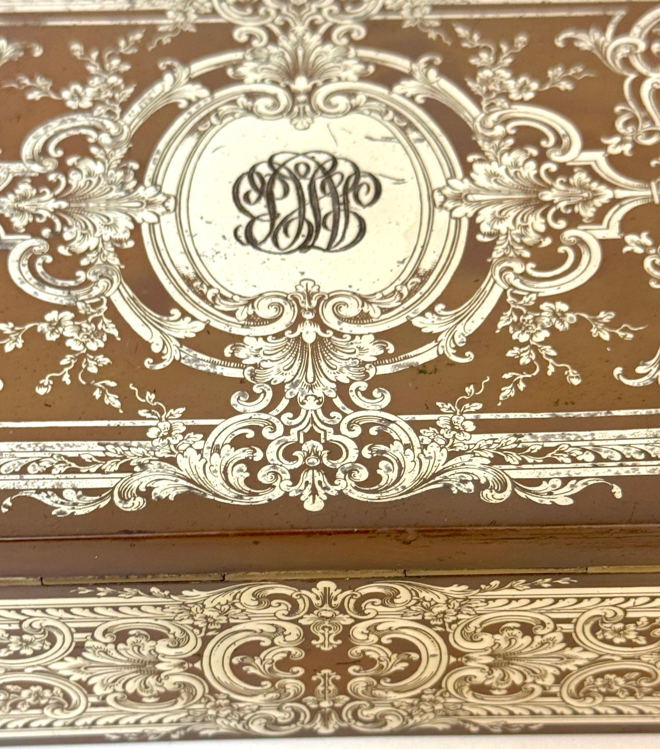 Humidor en métal mixte, cuivre et argent, style Rococo Revival, Atrib. Gorham, 1870 en vente 2