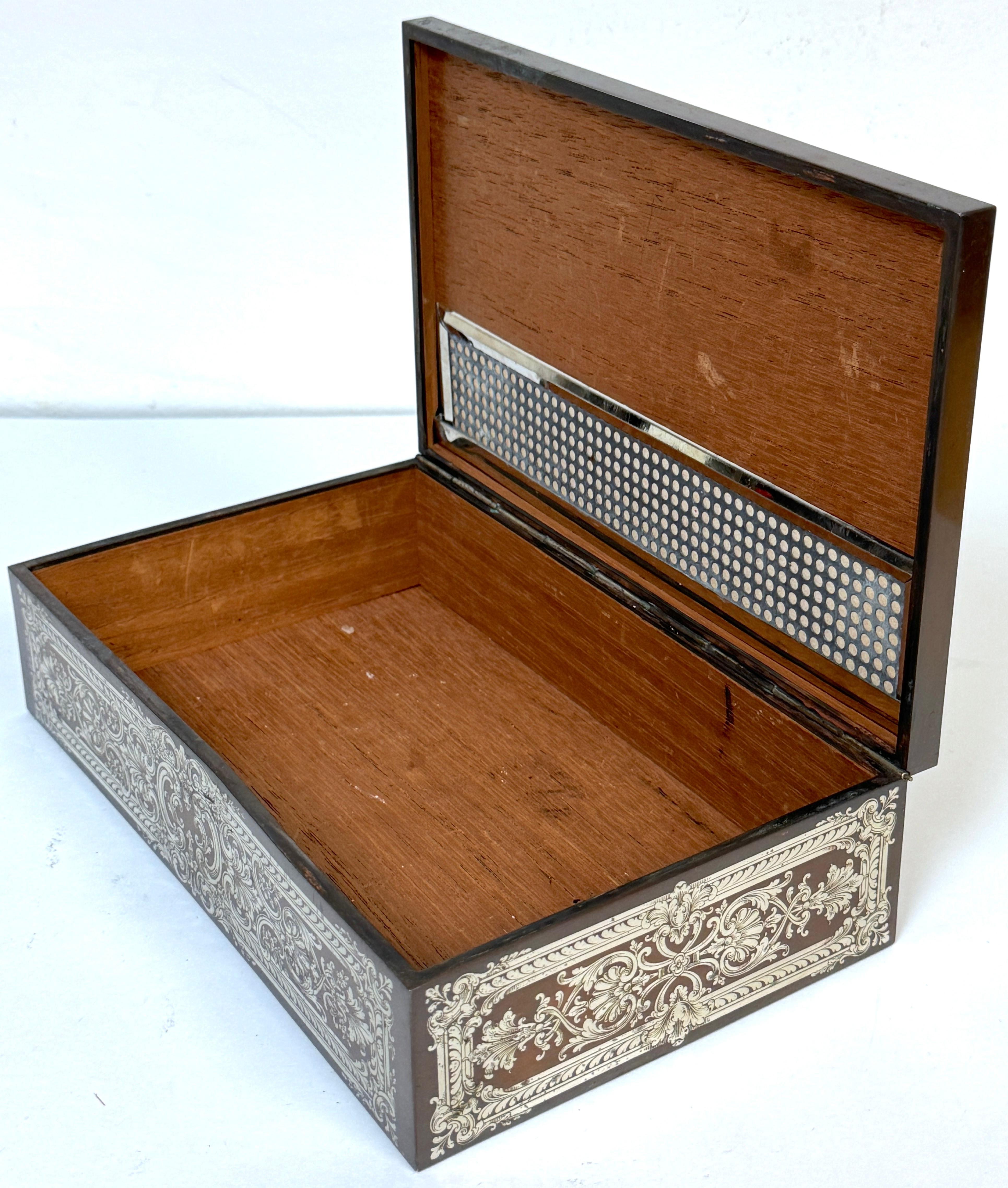 Humidor en métal mixte, cuivre et argent, style Rococo Revival, Atrib. Gorham, 1870 en vente 5