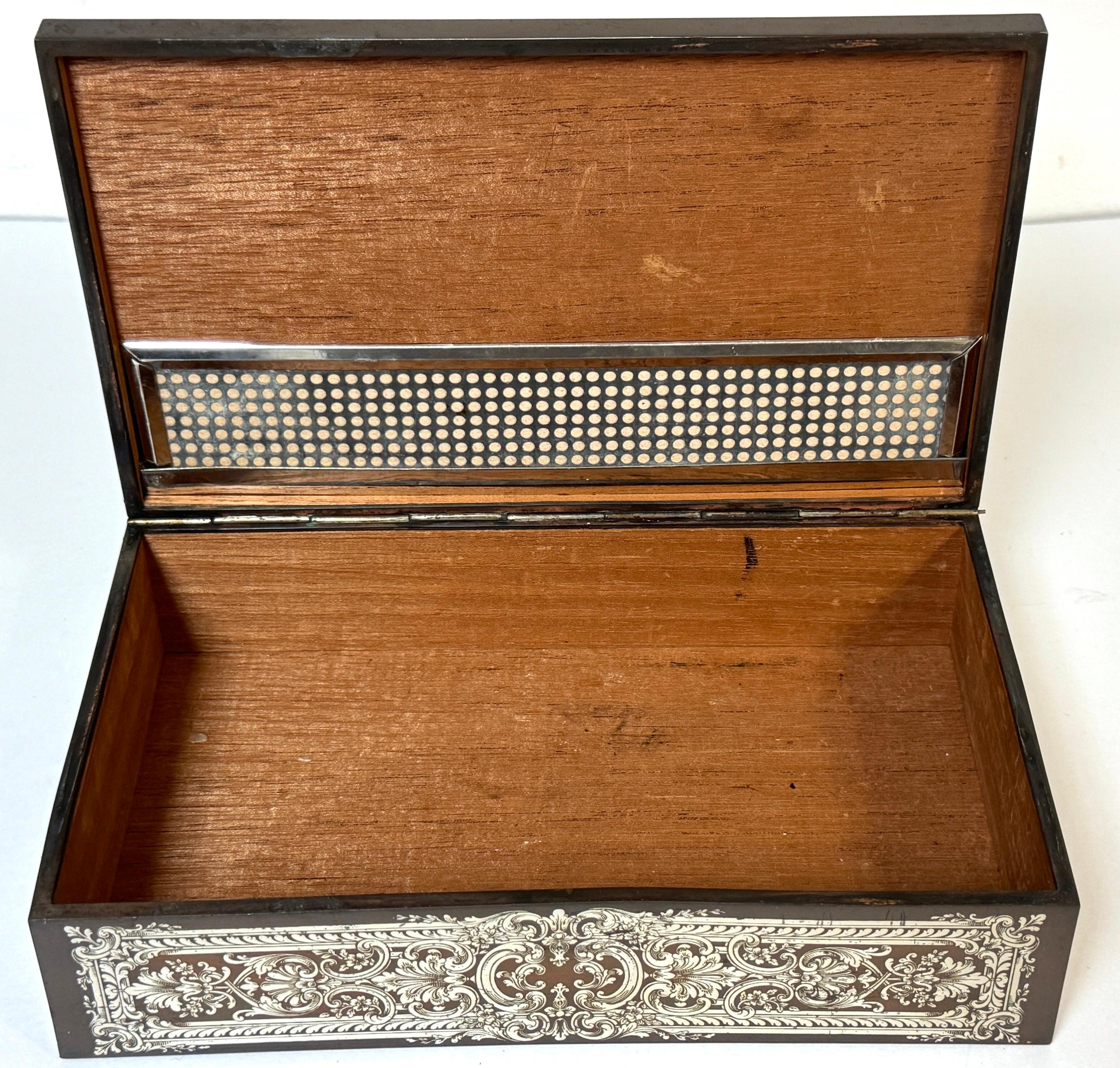 Humidor en métal mixte, cuivre et argent, style Rococo Revival, Atrib. Gorham, 1870 Bon état - En vente à West Palm Beach, FL