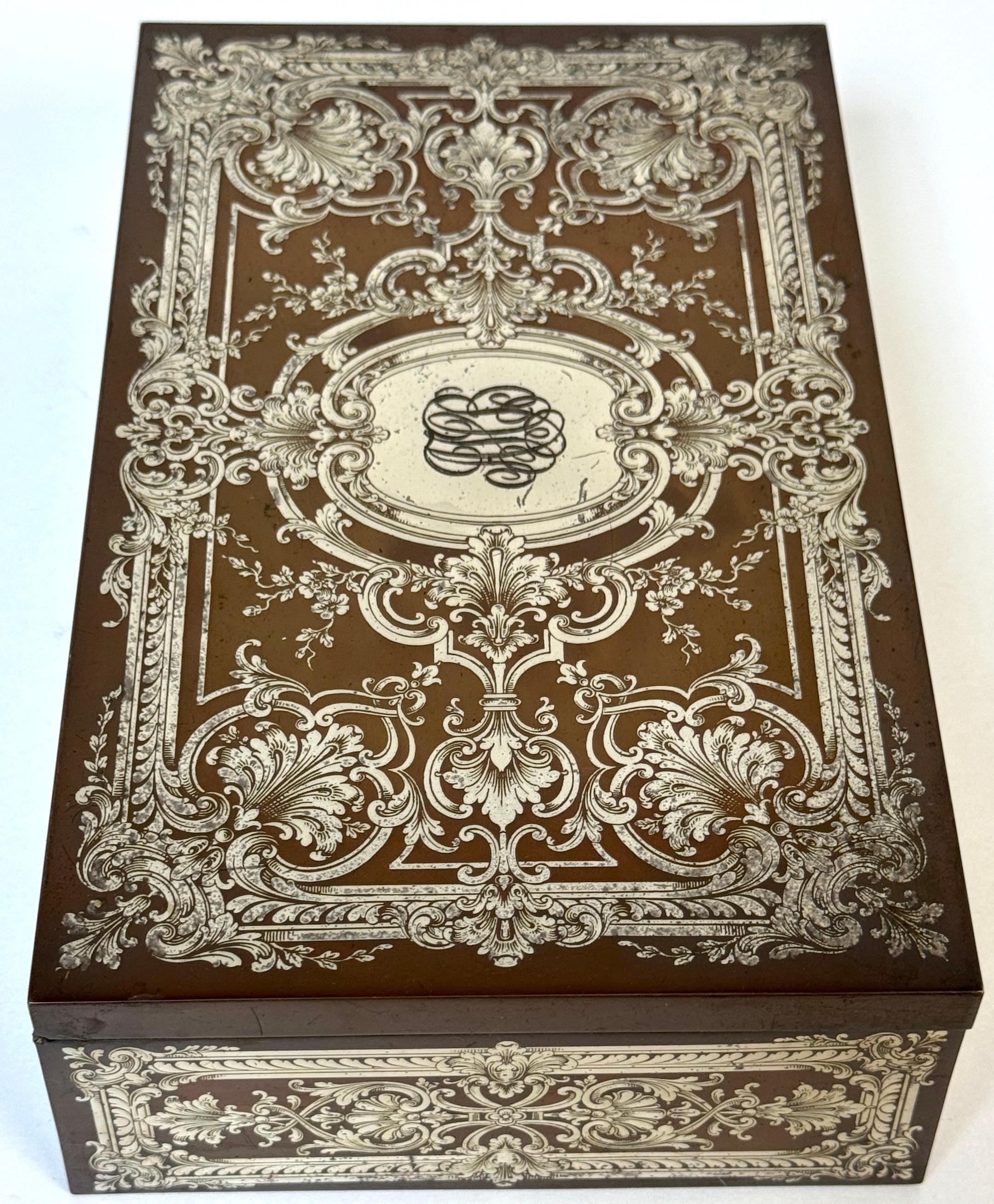 XIXe siècle Humidor en métal mixte, cuivre et argent, style Rococo Revival, Atrib. Gorham, 1870 en vente