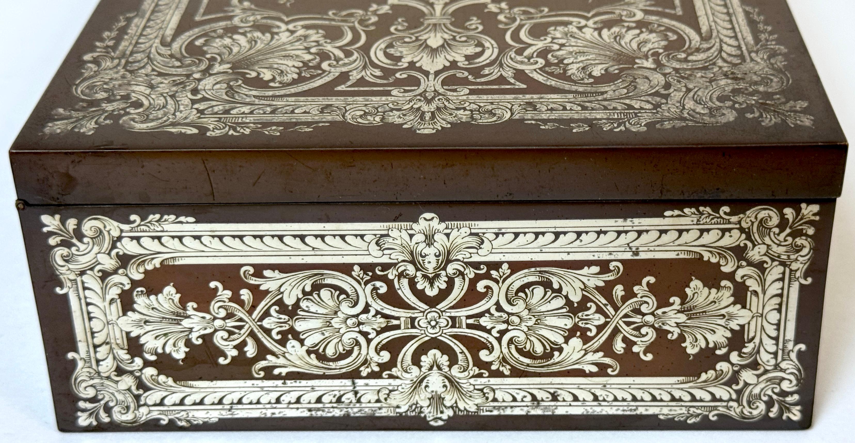 Métal Humidor en métal mixte, cuivre et argent, style Rococo Revival, Atrib. Gorham, 1870 en vente