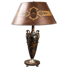 Rococo Revival Table Lamp with Mica Shade