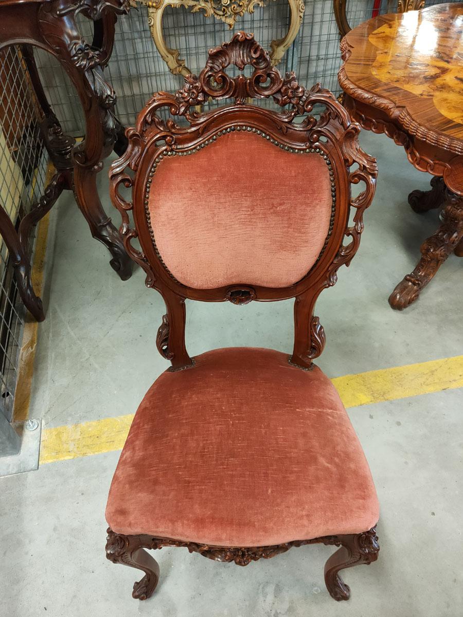 Rococo Revival Table Set, Living or Dining Room, Table and 4 Chairs For Sale 10