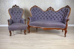 Rococo Revival Walnut Parlor Set Circa 1890