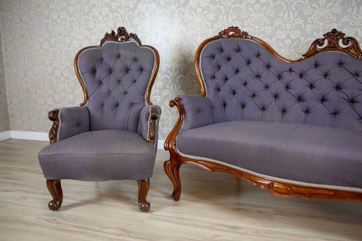 Rococo Revival Walnut Parlor Set Circa 1890 In Good Condition For Sale In Opole, PL