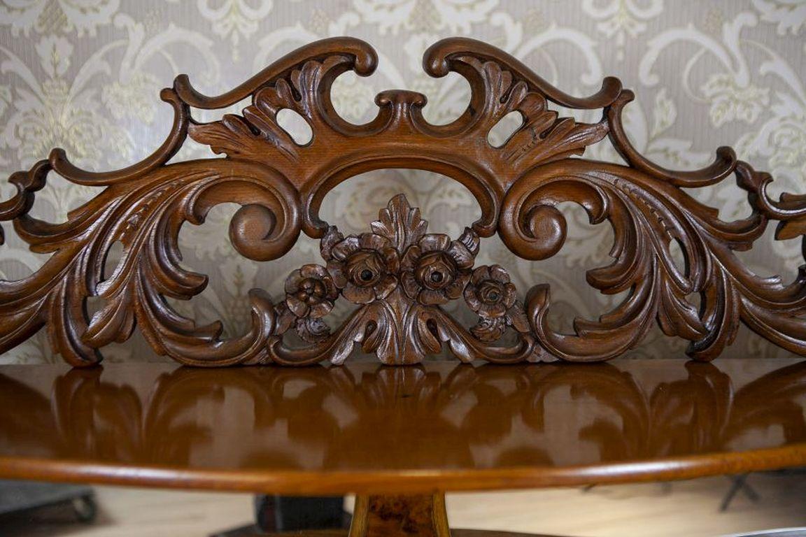 Buffet/banc Rococo Revive en Wood Wood et placage de noyer De 1850 en vente 5