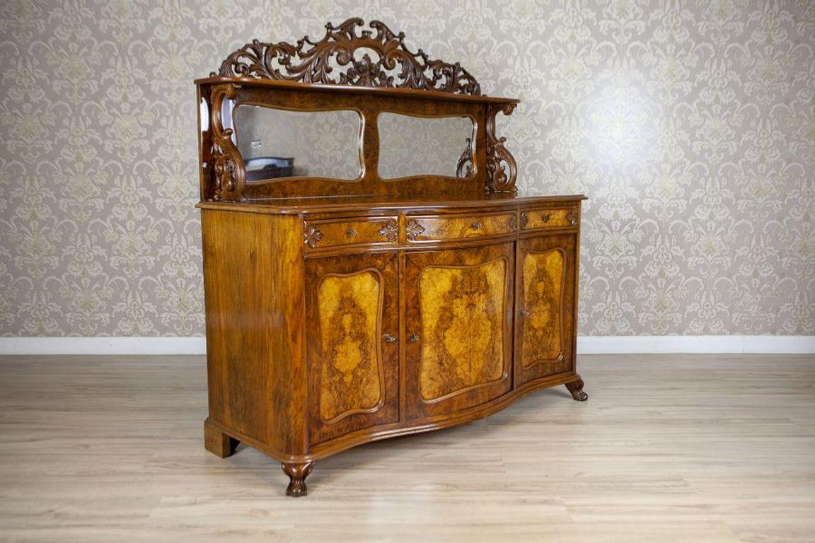 Néo-rococo Buffet/banc Rococo Revive en Wood Wood et placage de noyer De 1850 en vente