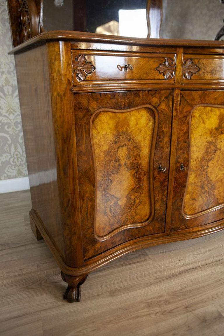 Buffet/banc Rococo Revive en Wood Wood et placage de noyer De 1850 en vente 1