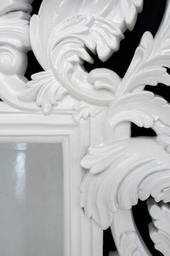 Rococo Revival White Lacquered Mirror