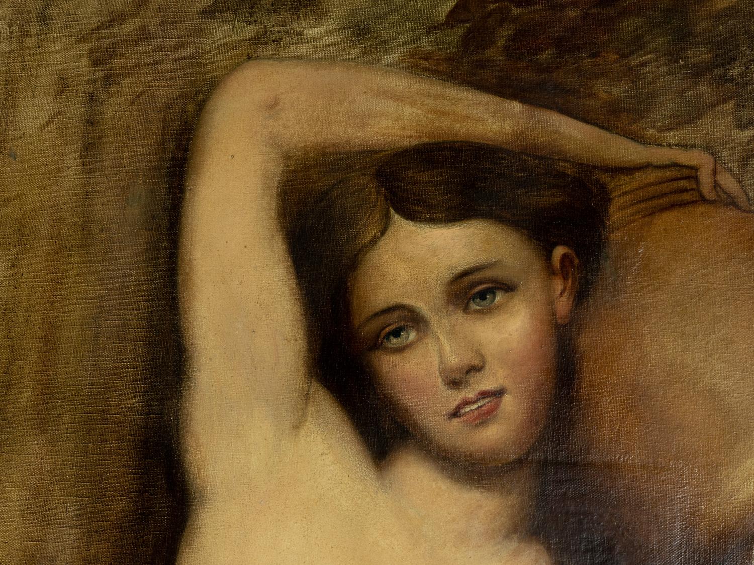 Rococó Revive Frau Gemälde von Louis Jacques Gallet (Geölt) im Angebot