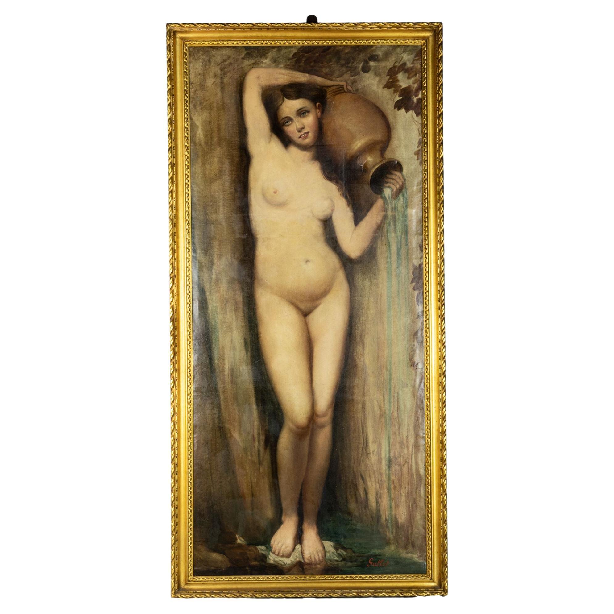 Rococó Revival Woman Painting By Louis Jacques Gallet For Sale
