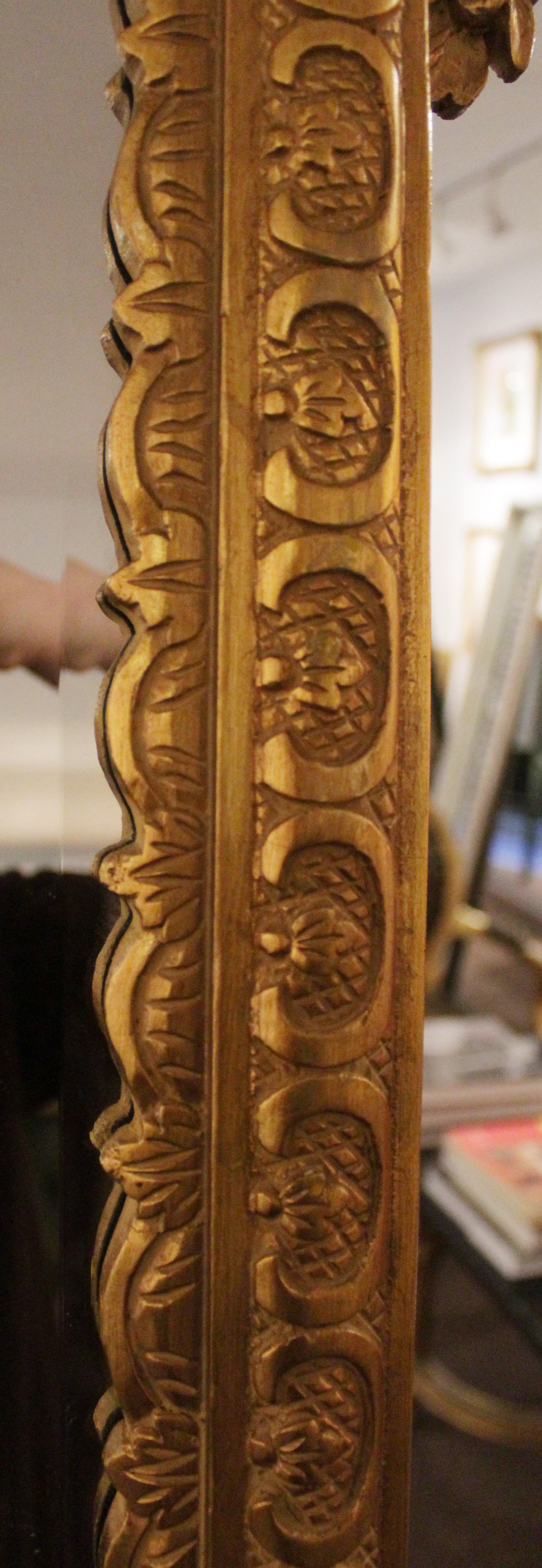Hand-Carved Rococo Revivalist Frame Gold Metal Leaf For Sale
