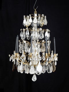 Rococo Rock Crystal Chandelier, 18th Century, France