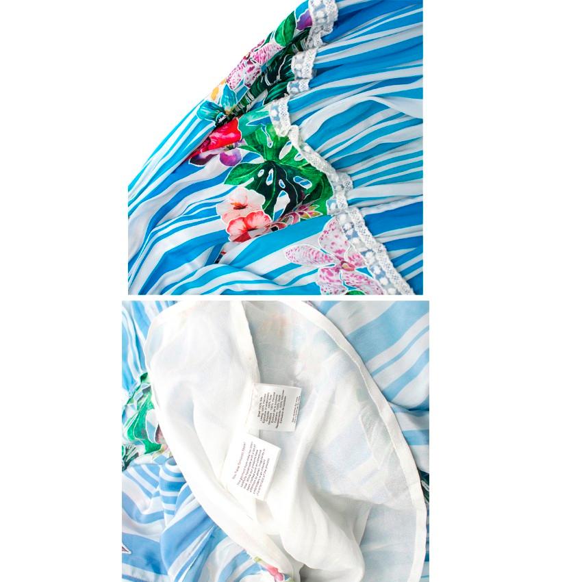 Rococo Sand Blue Stripe Blossom Maxi Dress Size S 2