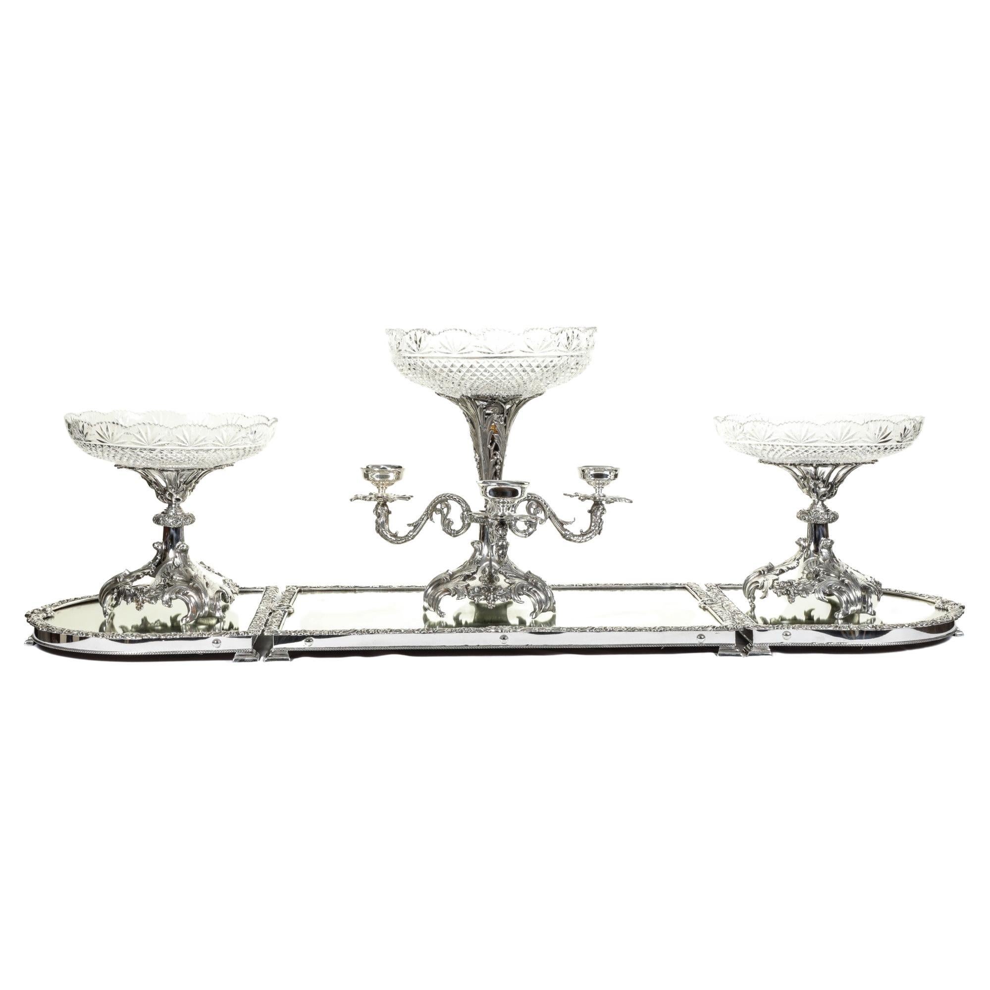 Rococo Silver Plate Centrepiece Surtout De Table Epergne Dish