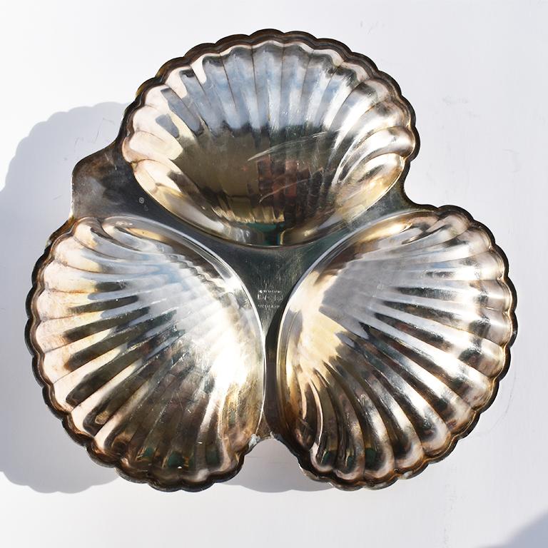 silver clam shell dish