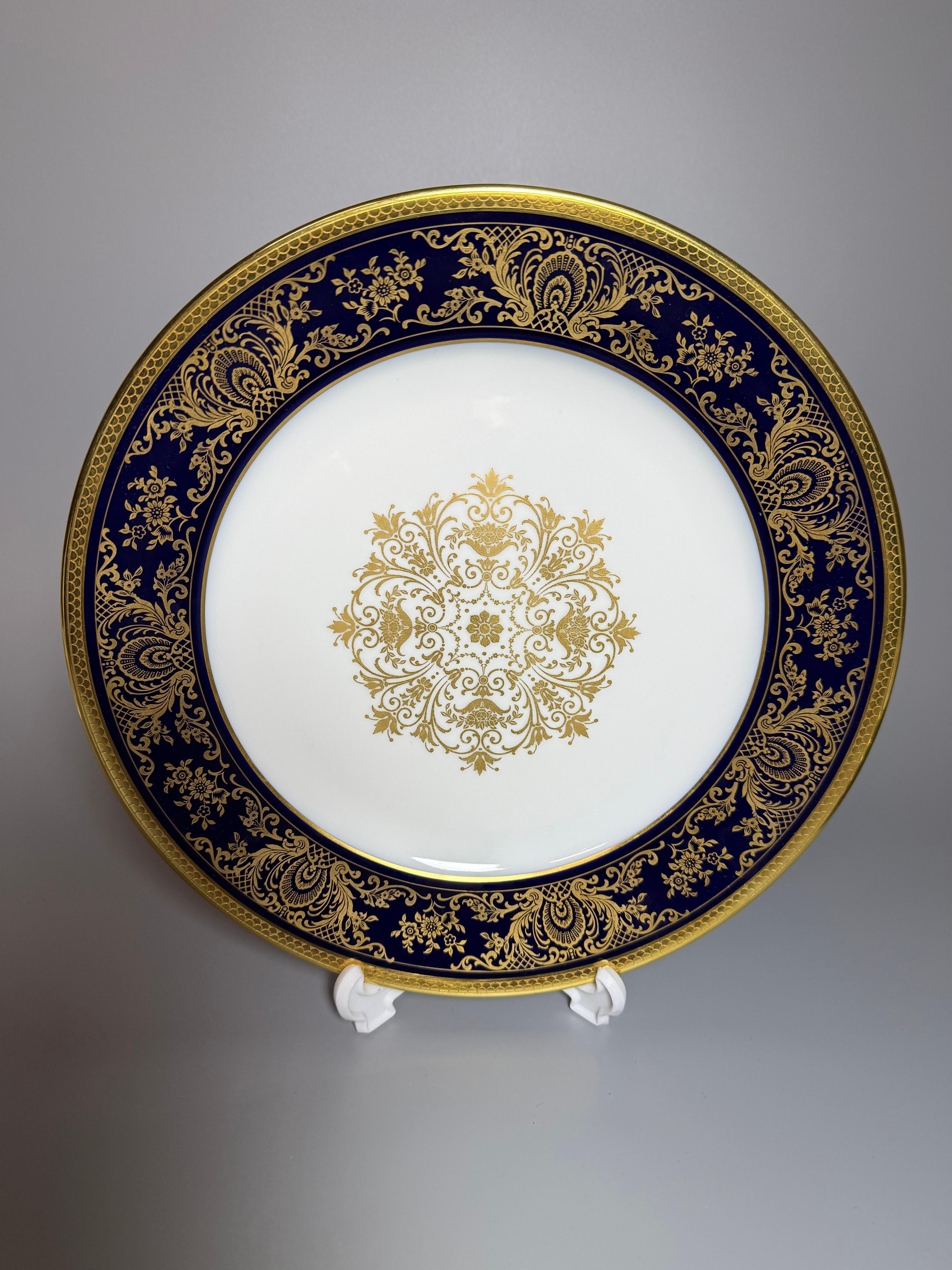 Rokoko Sechs  Speiseteller Kobaltblau Vergoldet Rosenthal Deutschland im Angebot 7