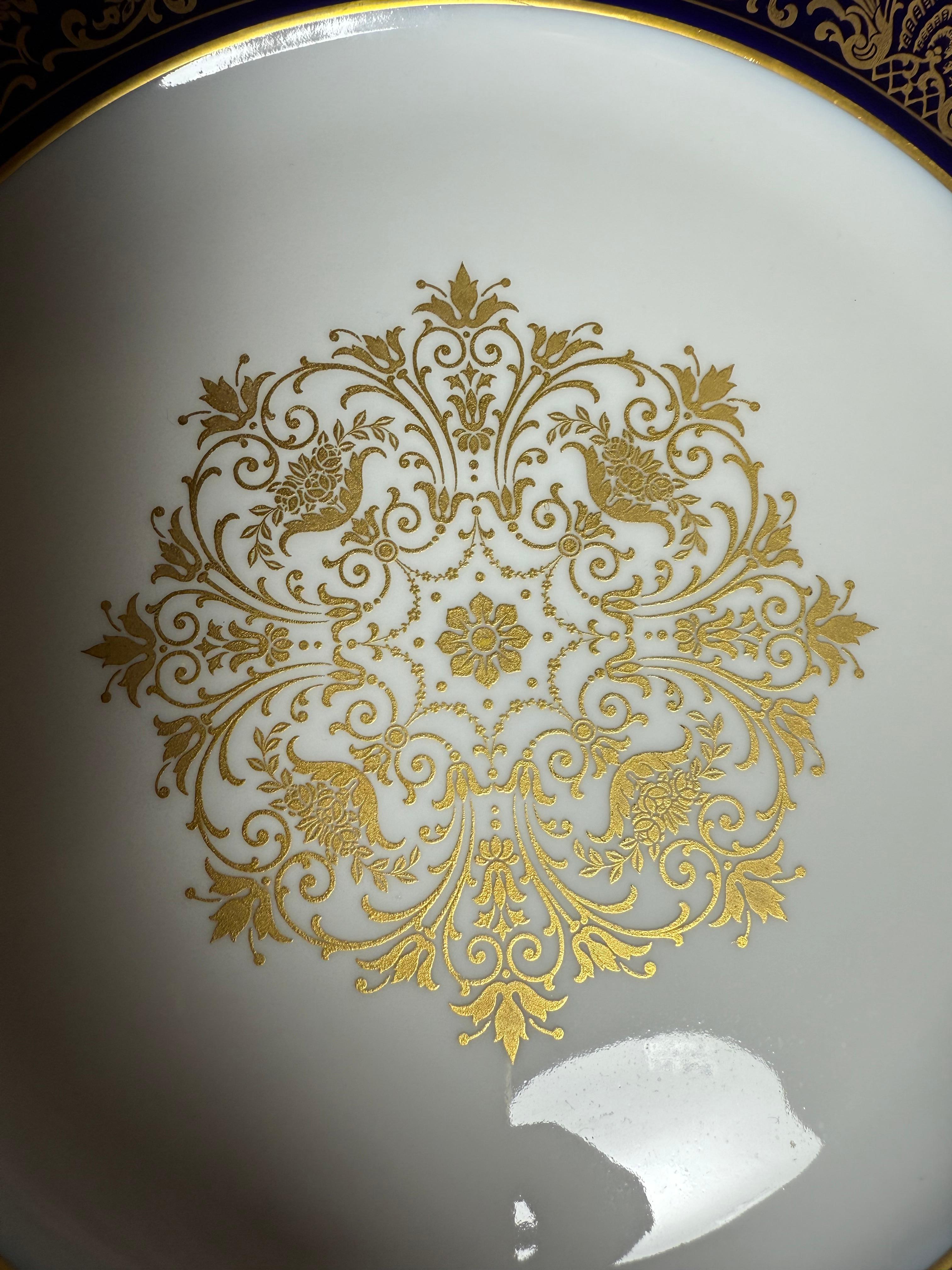 Rokoko Sechs  Speiseteller Kobaltblau Vergoldet Rosenthal Deutschland im Angebot 8