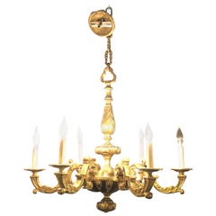 Rococo Solid Bronze Six-Light Chandelier