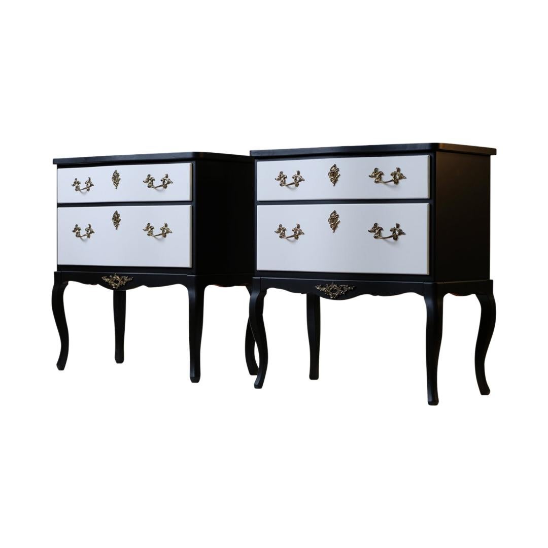 Louis XV Rococo Style Bedside Commodes, a Pair For Sale