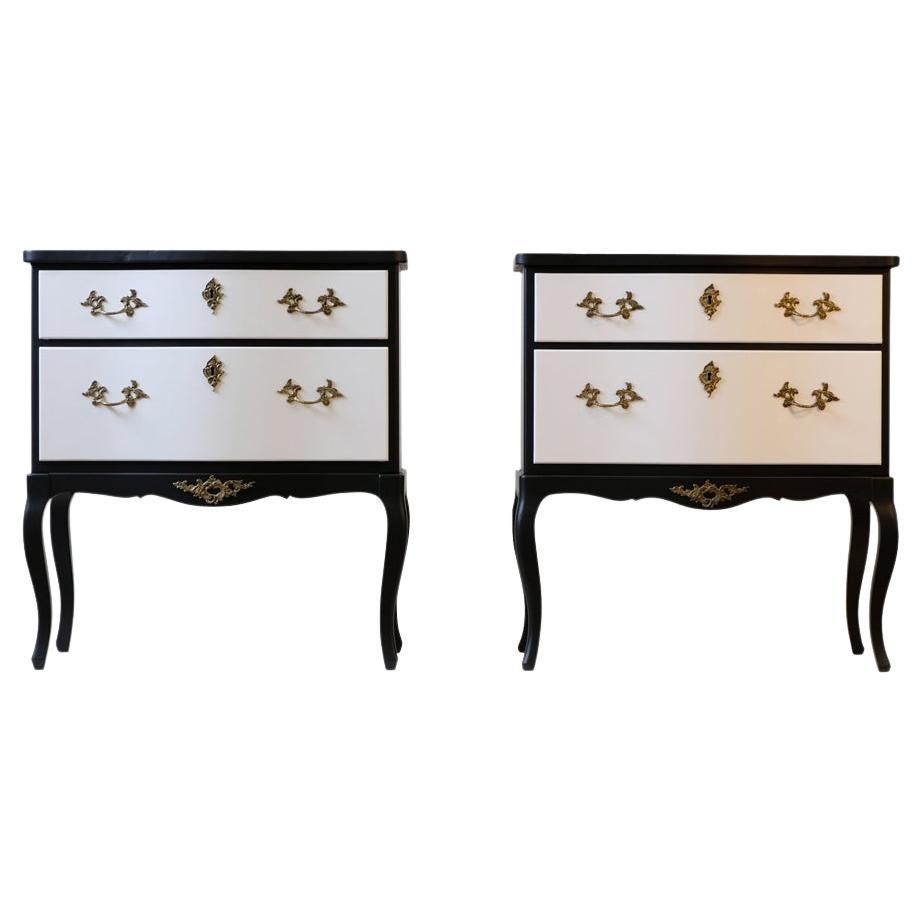 Rococo Style Bedside Commodes, a Pair For Sale