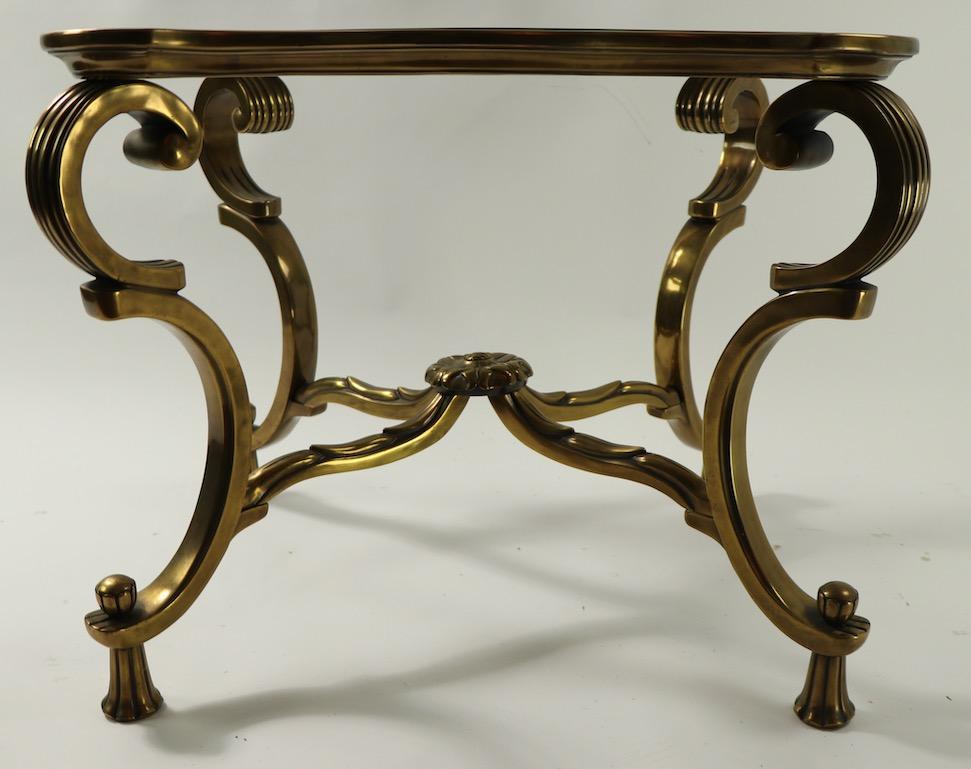 Rococo Style Brass and Glass Side Table Attributed to Mastercraft 3