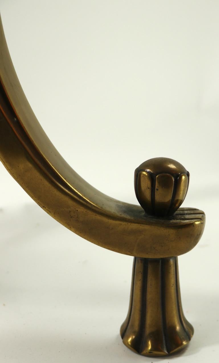 20th Century Rococo Style Brass and Glass Side Table Attributed to Mastercraft