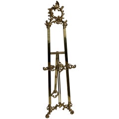 Small Rococo Style Brass Floor Easel