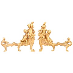 Rococo-Style Bronze Chenets
