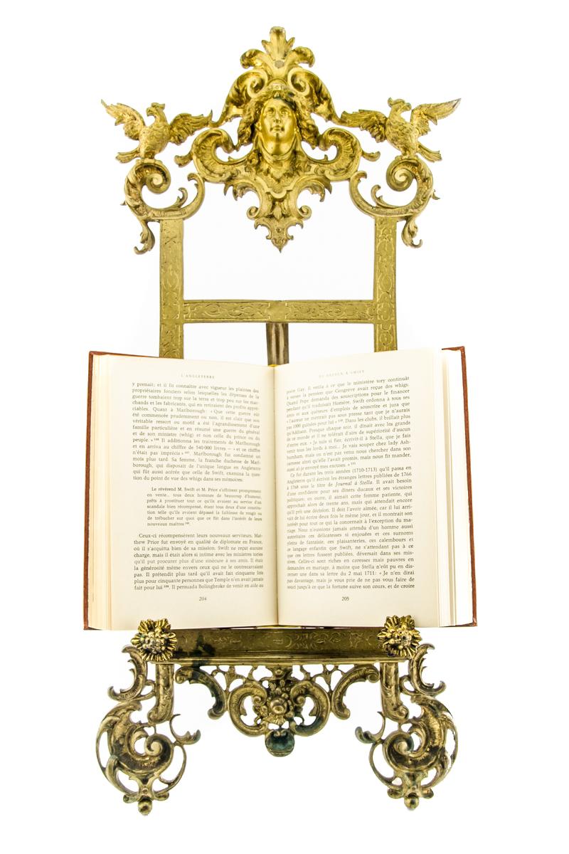 French Rococo Style Bronze Table Easel Book Stand