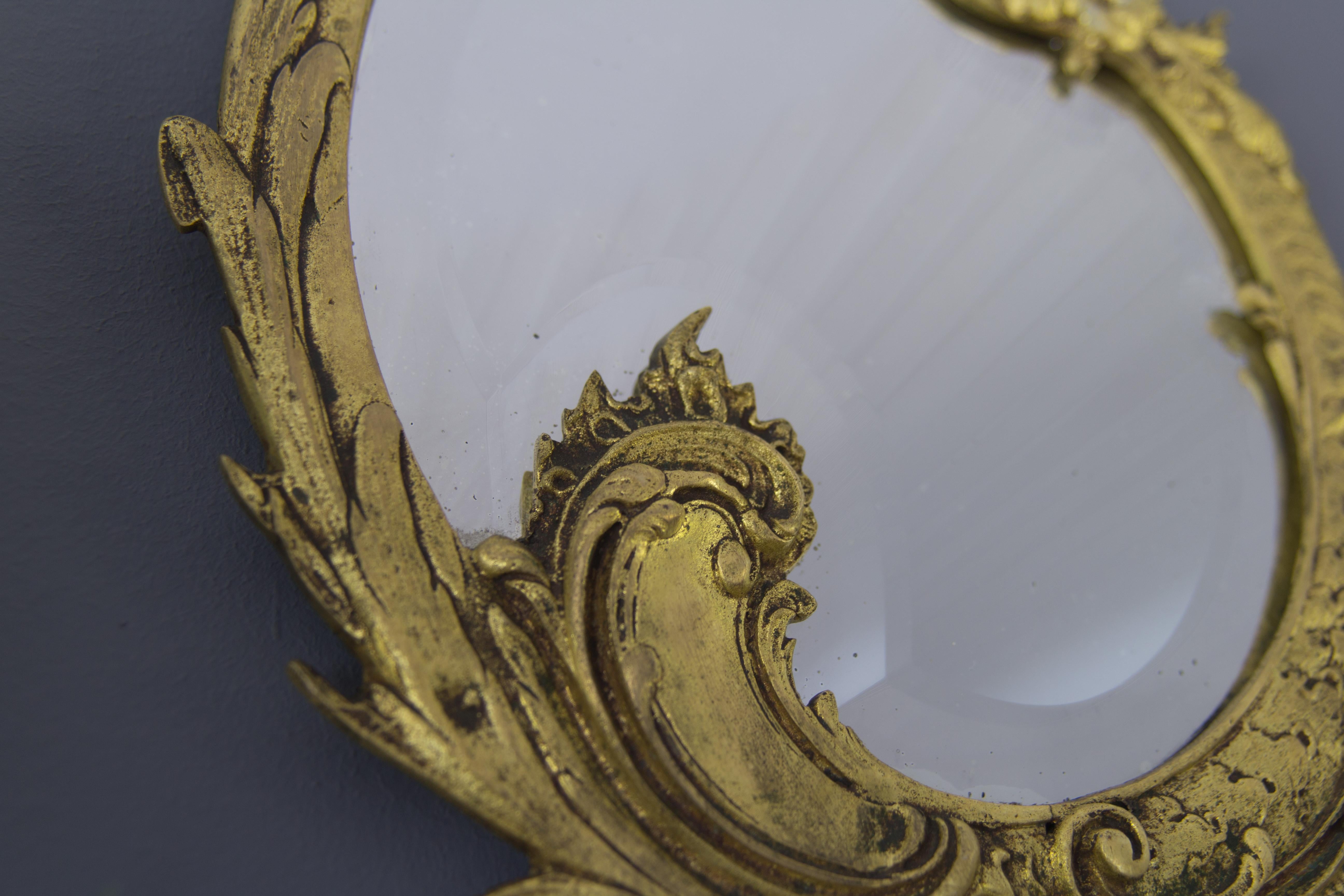 Rococo Style Bronze Beveled Wall Mirror  5