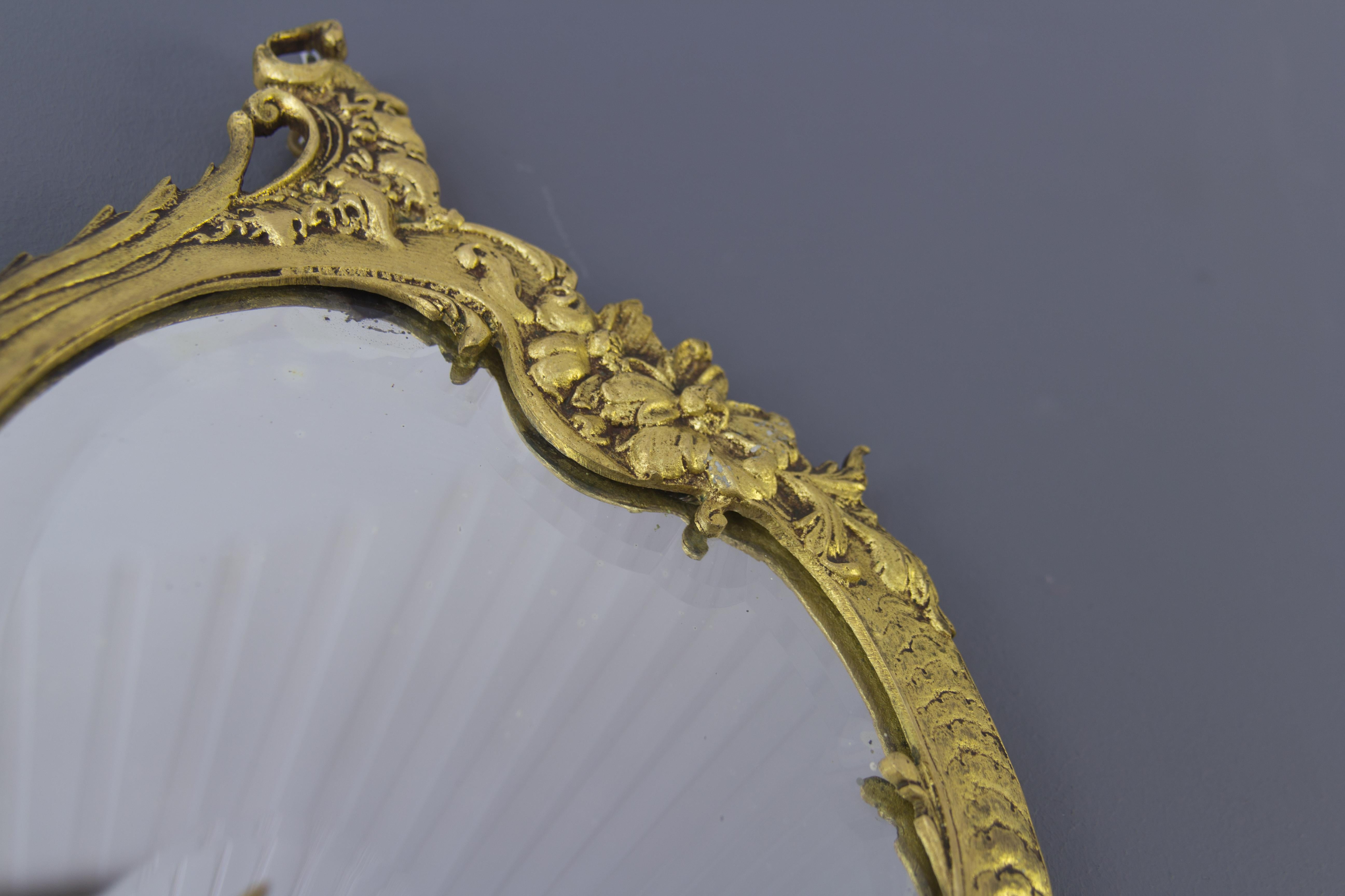 Rococo Style Bronze Beveled Wall Mirror  6