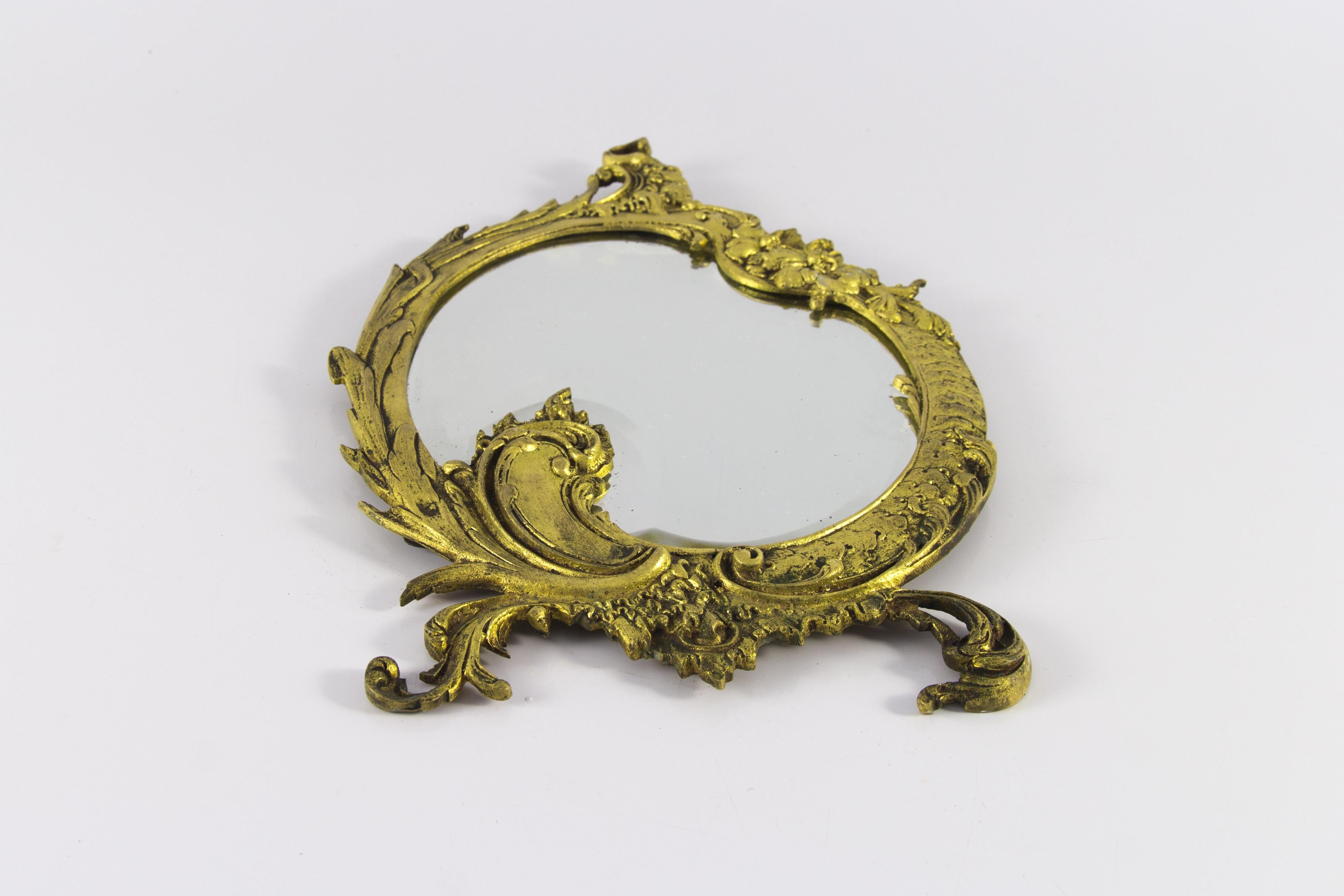 Rococo Style Bronze Beveled Wall Mirror  9