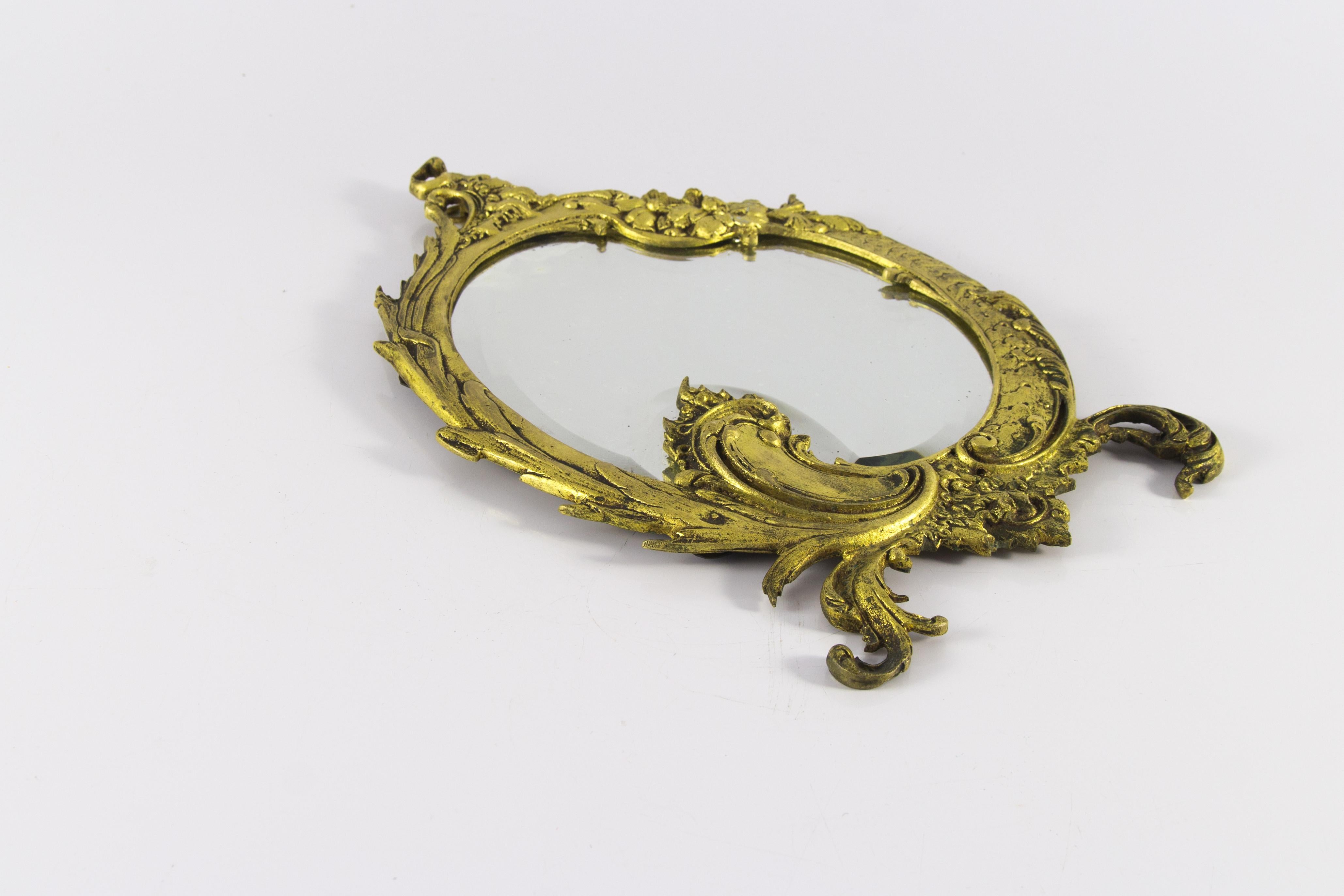 Rococo Style Bronze Beveled Wall Mirror  13