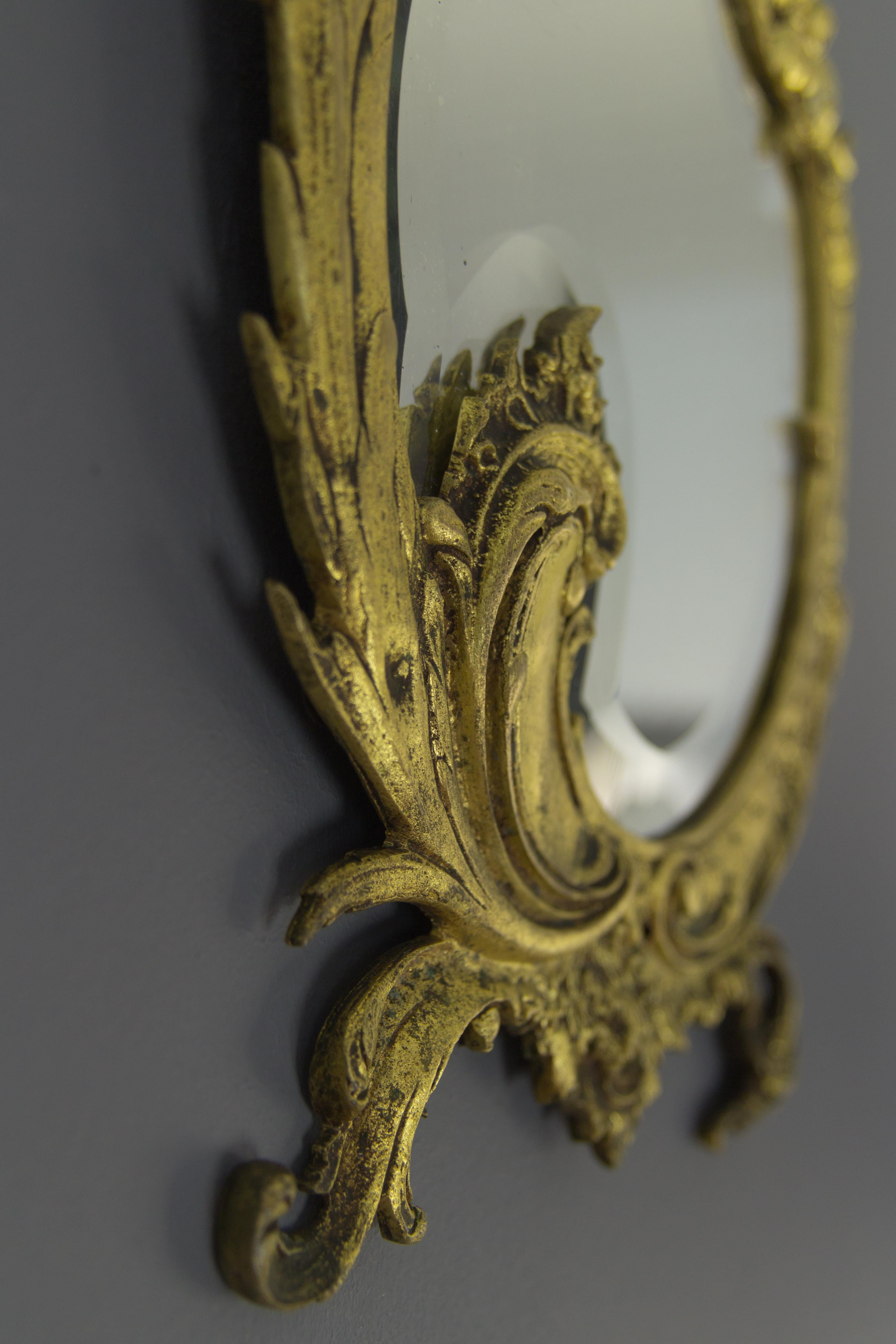 Rococo Style Bronze Beveled Wall Mirror  In Good Condition In Barntrup, DE