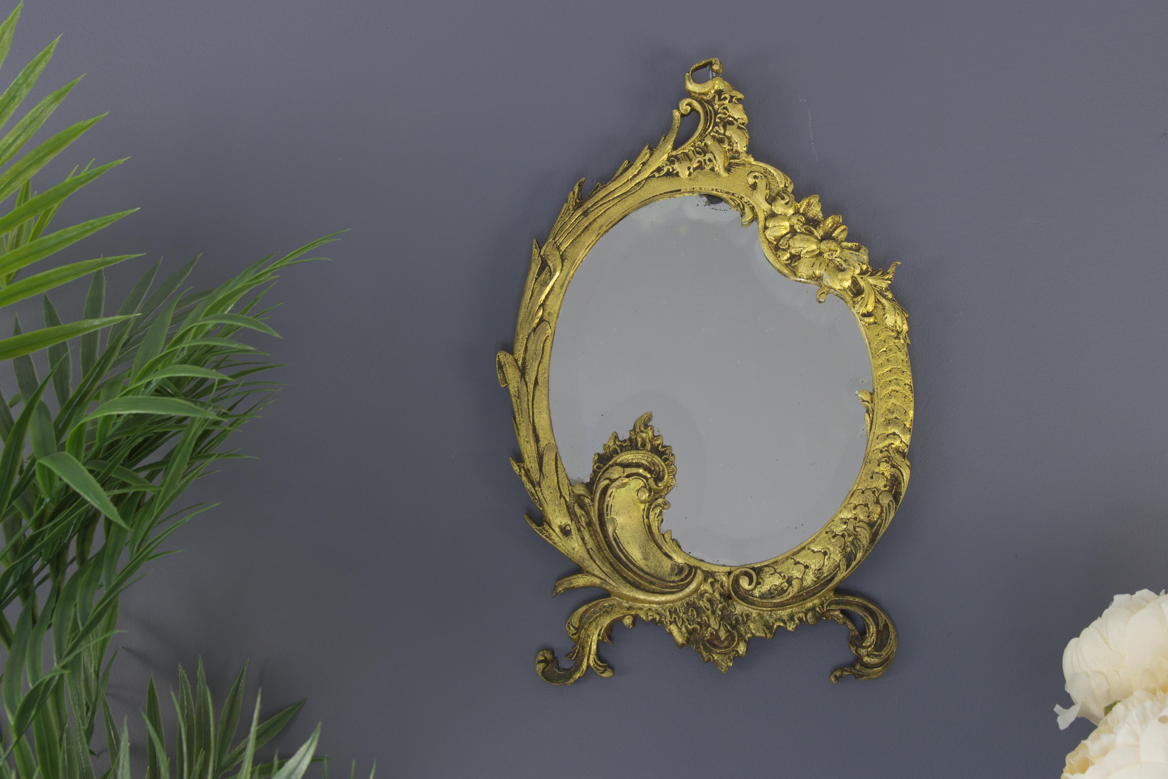Rococo Style Bronze Beveled Wall Mirror  1