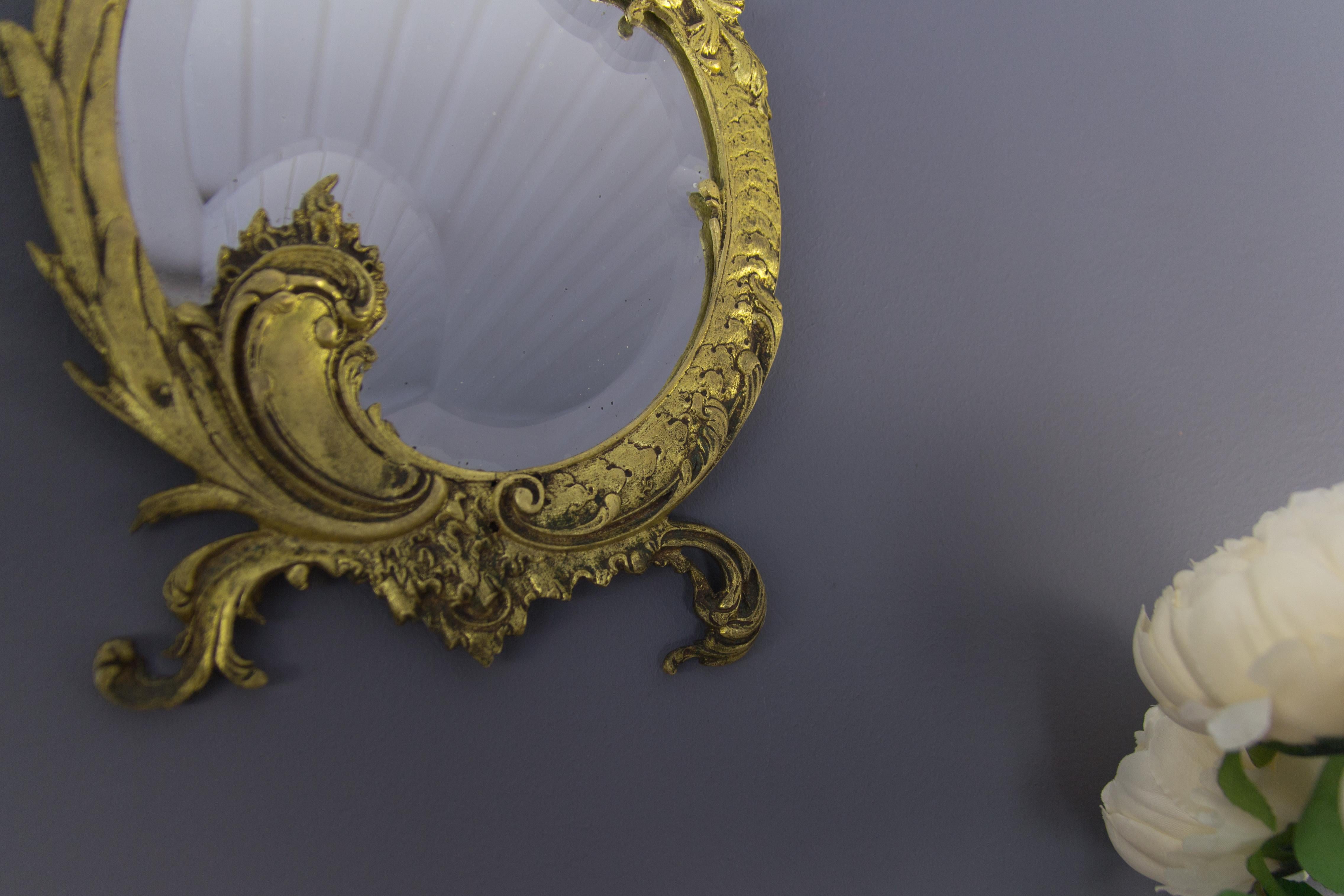 Rococo Style Bronze Beveled Wall Mirror  2