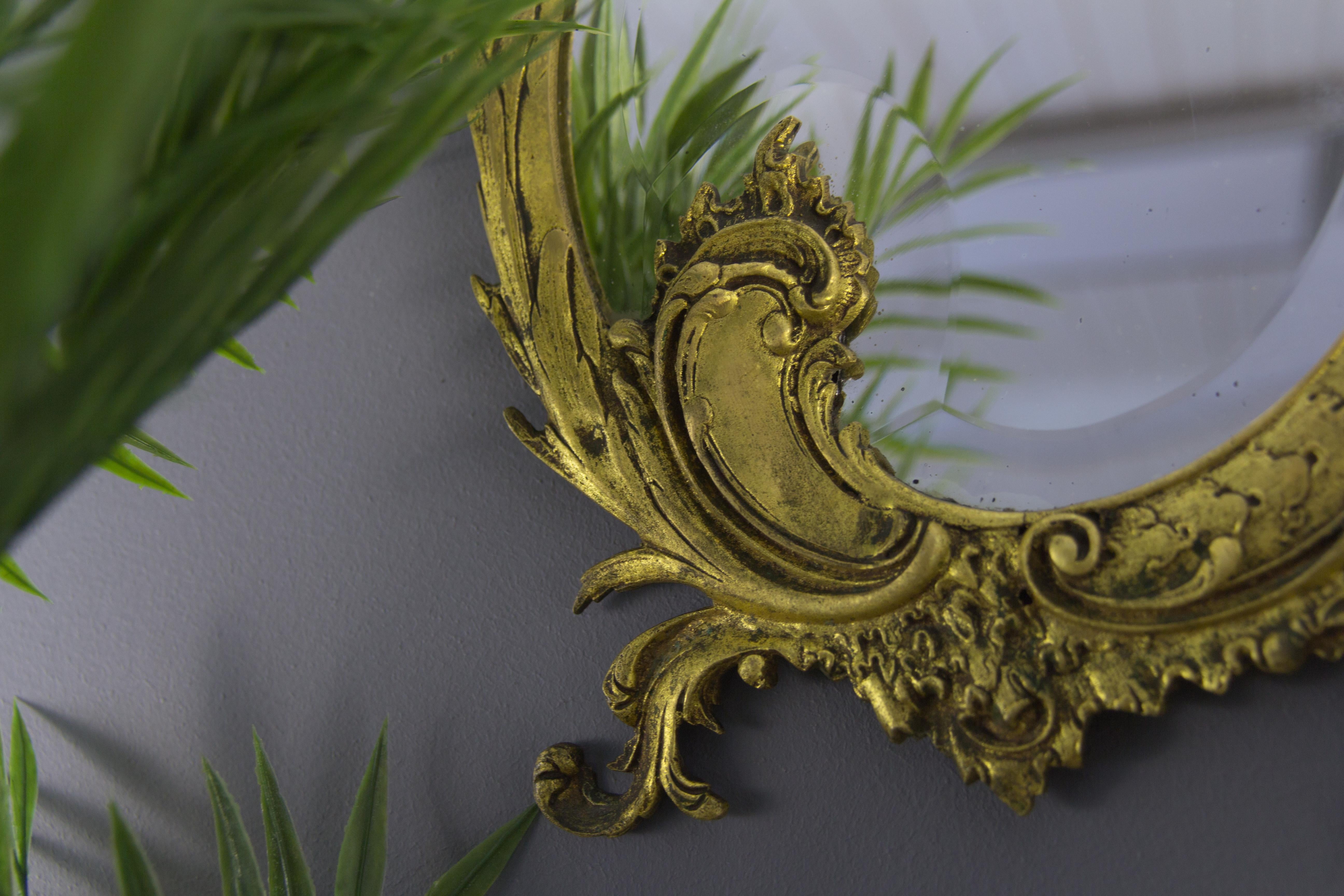 Rococo Style Bronze Beveled Wall Mirror  3