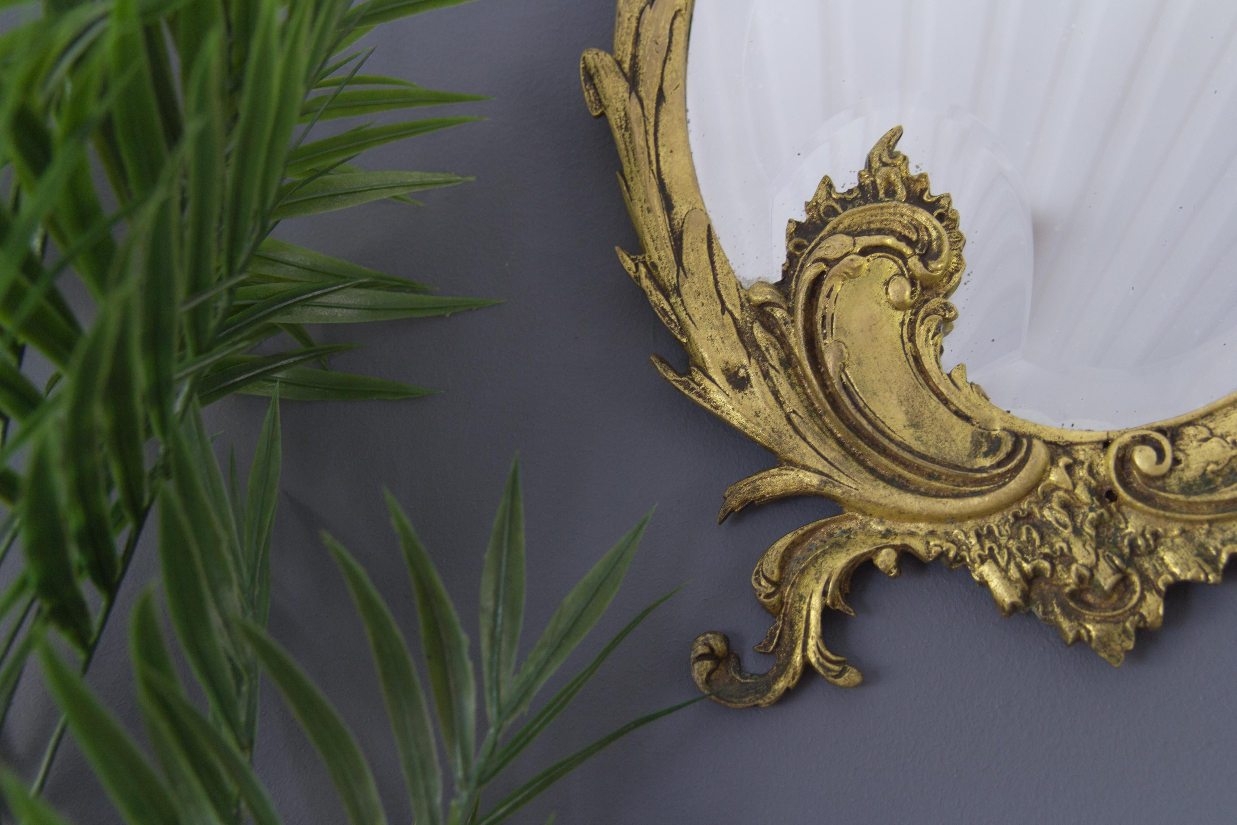 Rococo Style Bronze Beveled Wall Mirror  4